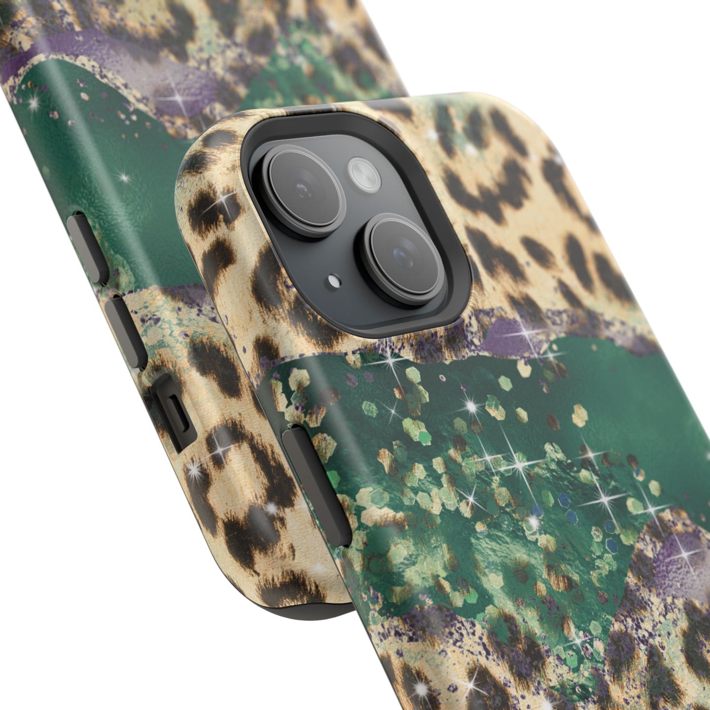 Emerald Glitter Leopard Print - MagSafe iPhone Series Case