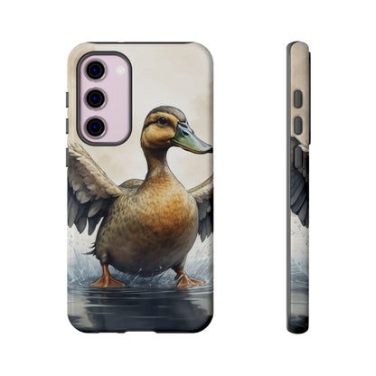 Graceful Duck in Watercolor Scene - Samsung Galaxy Case