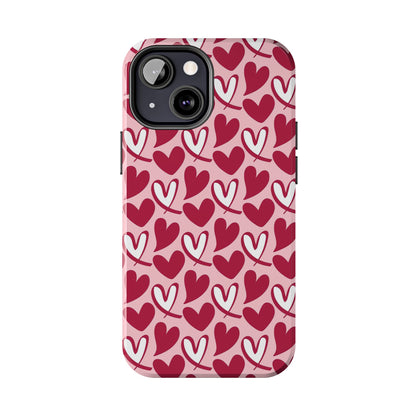 Hand-Drawn Hearts iPhone Case