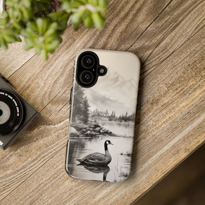 Canadian Goose Phone Case - Charcoal Sketch Design!