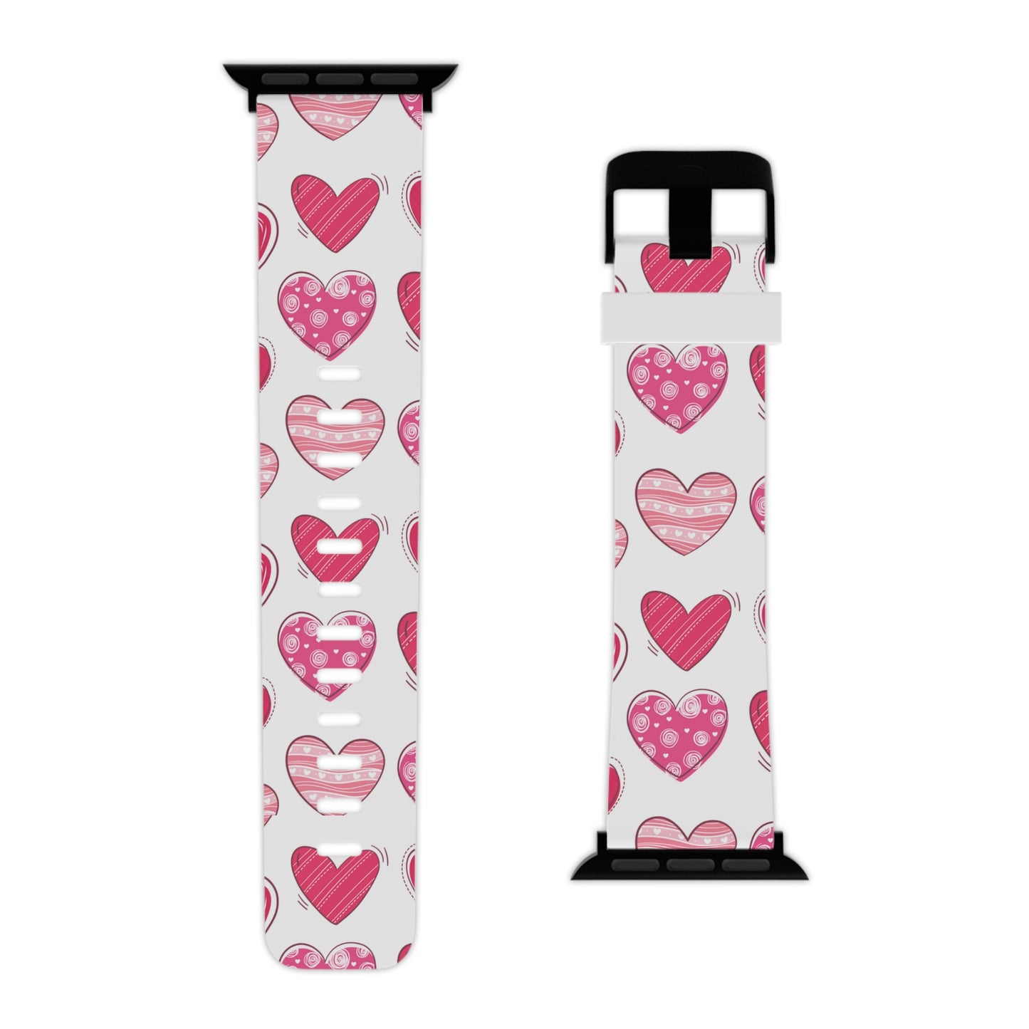  Playful Pink Hearts Apple Watch Band