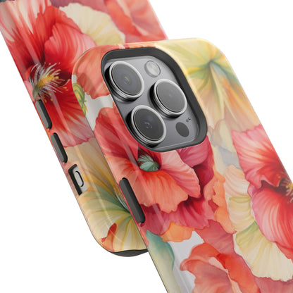 Gumamela Blush Pink Watercolor Floral – MagSafe Compatible iPhone Case