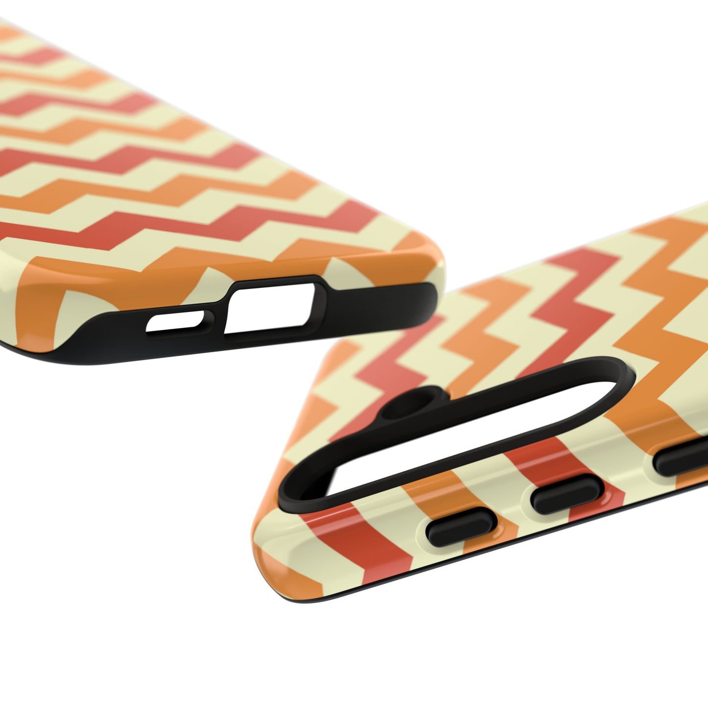 Warm Sunset Chevron – Orange, Red & Cream Geometric Samsung Galaxy Case