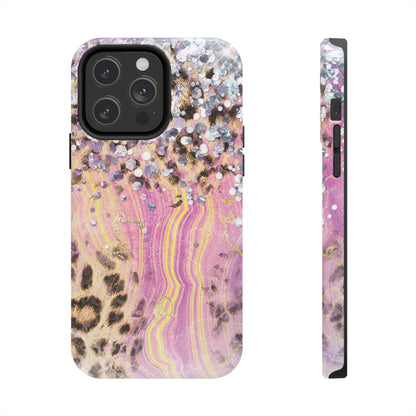 Crystal Glam Leopard - iPhone Series Case with Glitter and Gem Accents