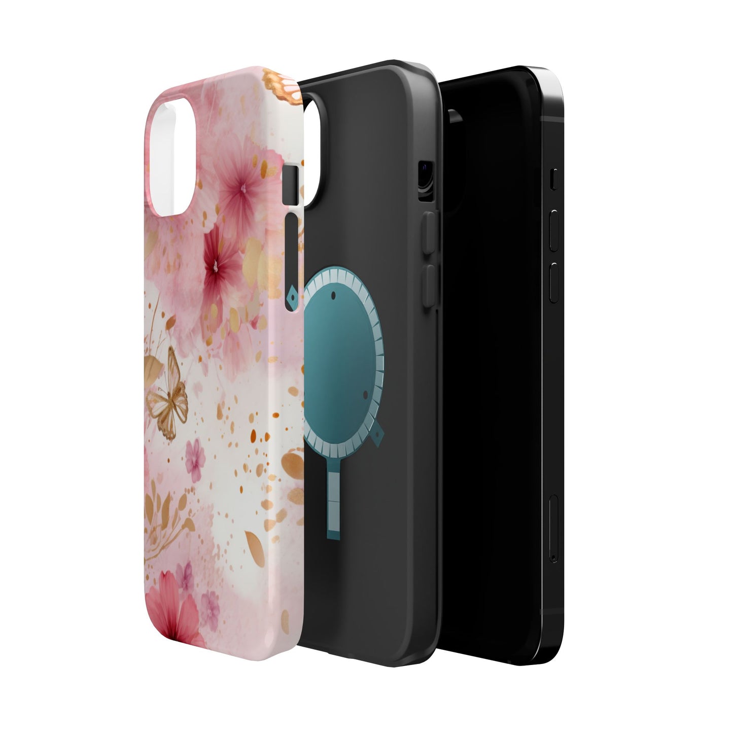 Blush Pink Floral Butterfly - MagSafe iPhone Case