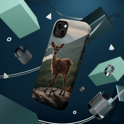 Majestic Fawn Overlooking Mountain Vista MagSafe iPhone Case