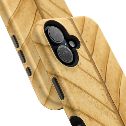 Golden Leaf Texture MagSafe Case – Minimal Nature Design