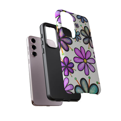 Whimsical Lavender Floral Samsung Galaxy Case – Ultra-Slim, High-Gloss Finish