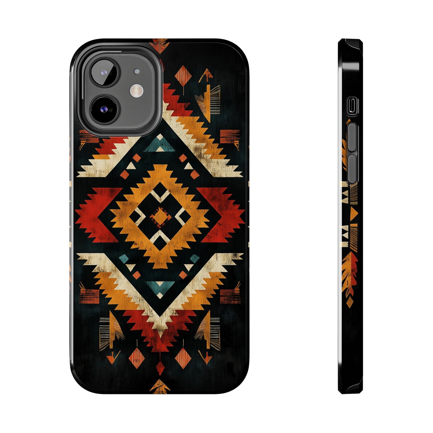 Southwestern Tribal Diamond Tough iPhone Case – Bold Geometric Pattern, Dual - Layer Protection - BOGO Cases