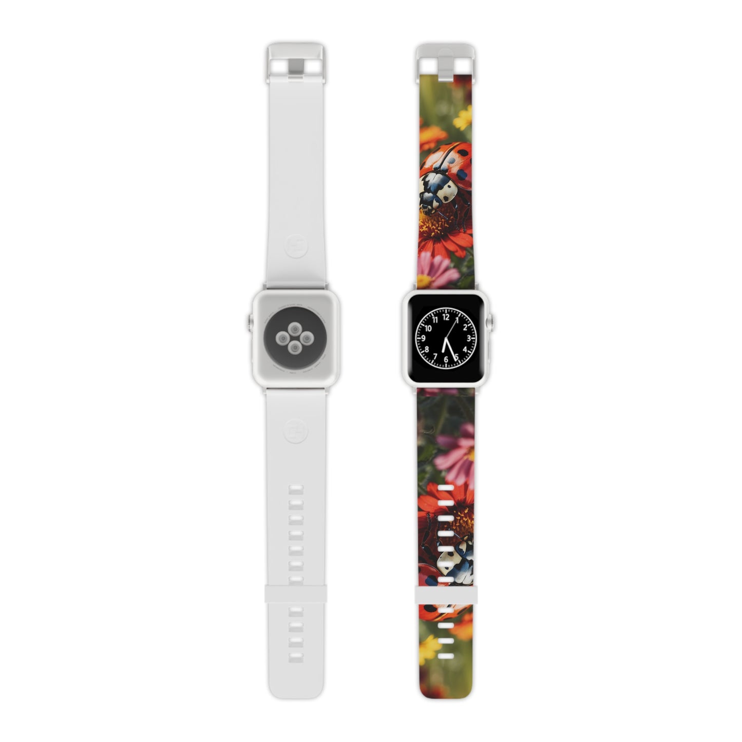 Ladybug on Orange Daisy Apple Watch Band