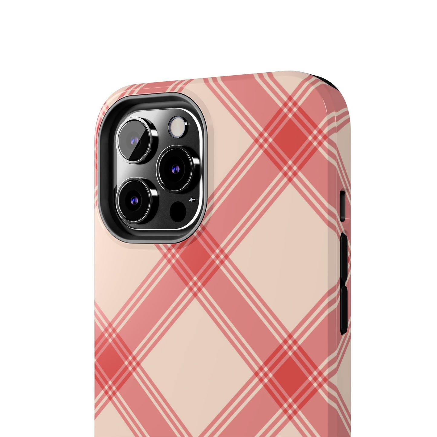 Soft Peachy Red Plaid iPhone Case