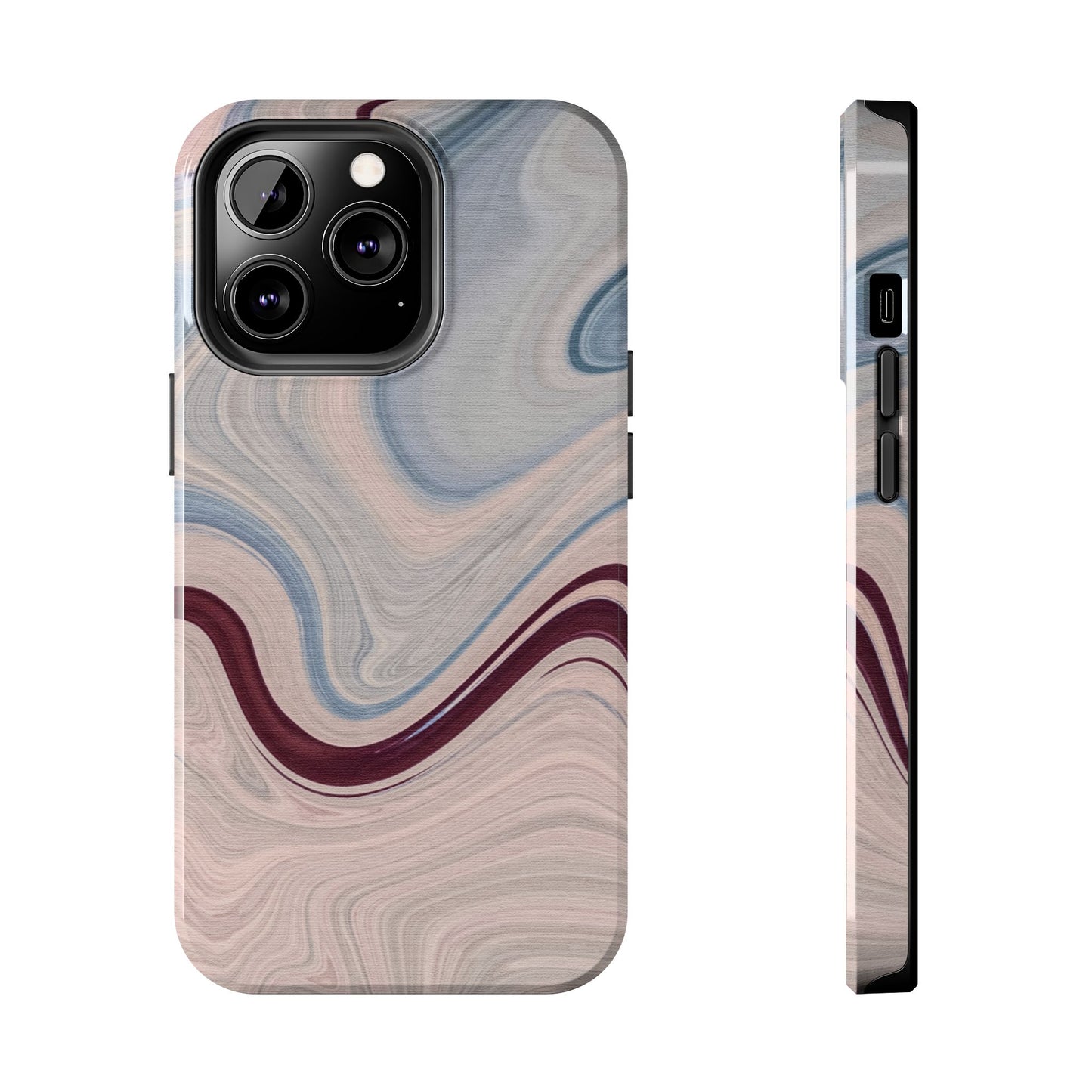 Marble Swirl Elegance – iPhone Case with Blue & Pink Abstract Art