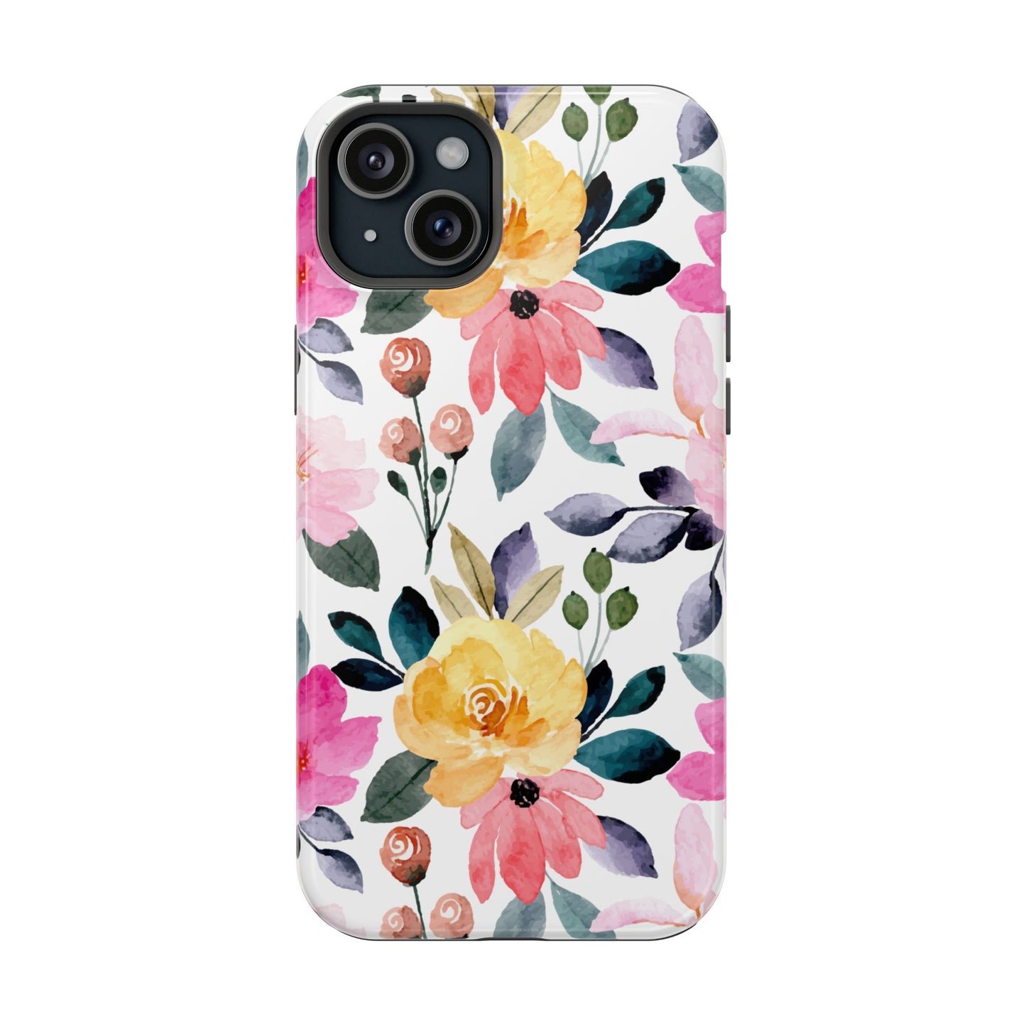 Blossoming Beauty – MagSafe Case with Pastel Floral Watercolor Design