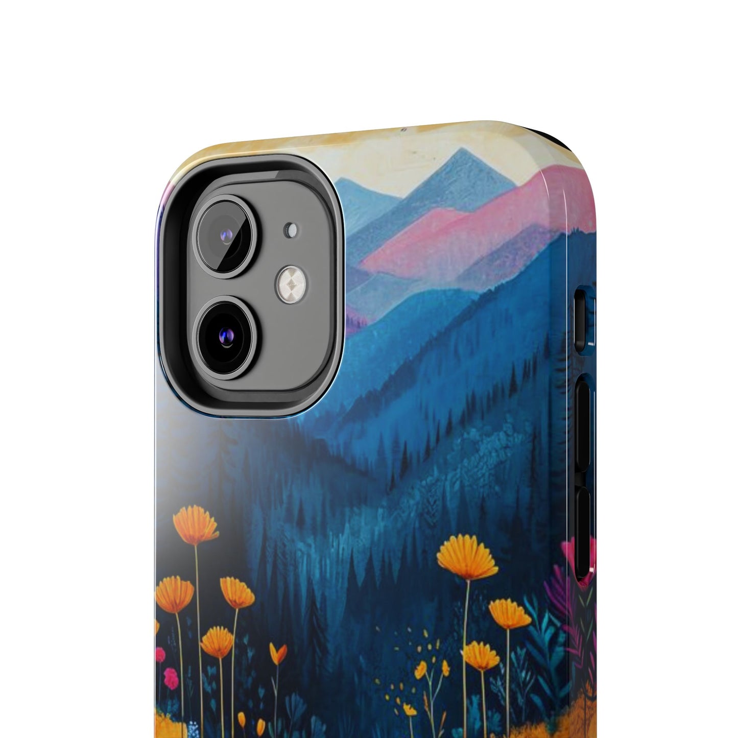 Vibrant Wildflower Mountain iPhone Case – Bold Nature Art, Dual - Layer Protection" - BOGO Cases