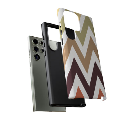 Earthy Chevron Samsung Galaxy Case – Boho-Inspired Design with Dual-Layer Protection