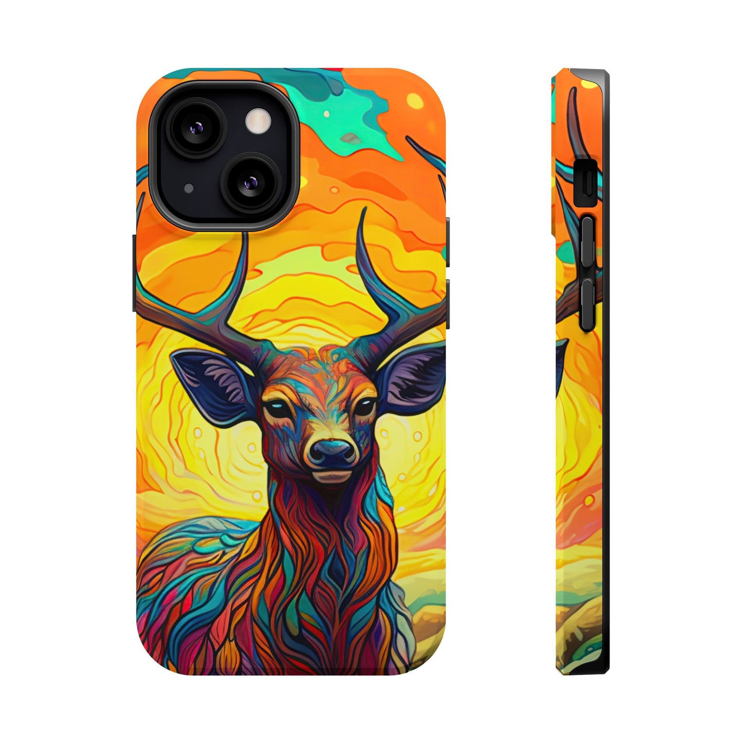 Vibrant Stag in Bloom – MagSafe iPhone Case