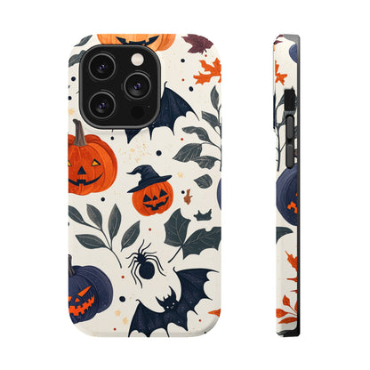 Spooky Halloween MagSafe iPhone Case – Pumpkins, Bats, and Spider Design