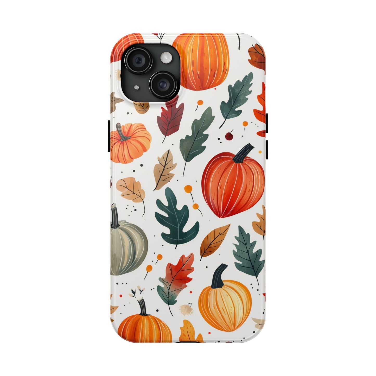 Autumn Harvest iPhone Case - Pumpkin and Fall Leaf Design