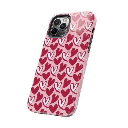 Hand-Drawn Hearts iPhone Case