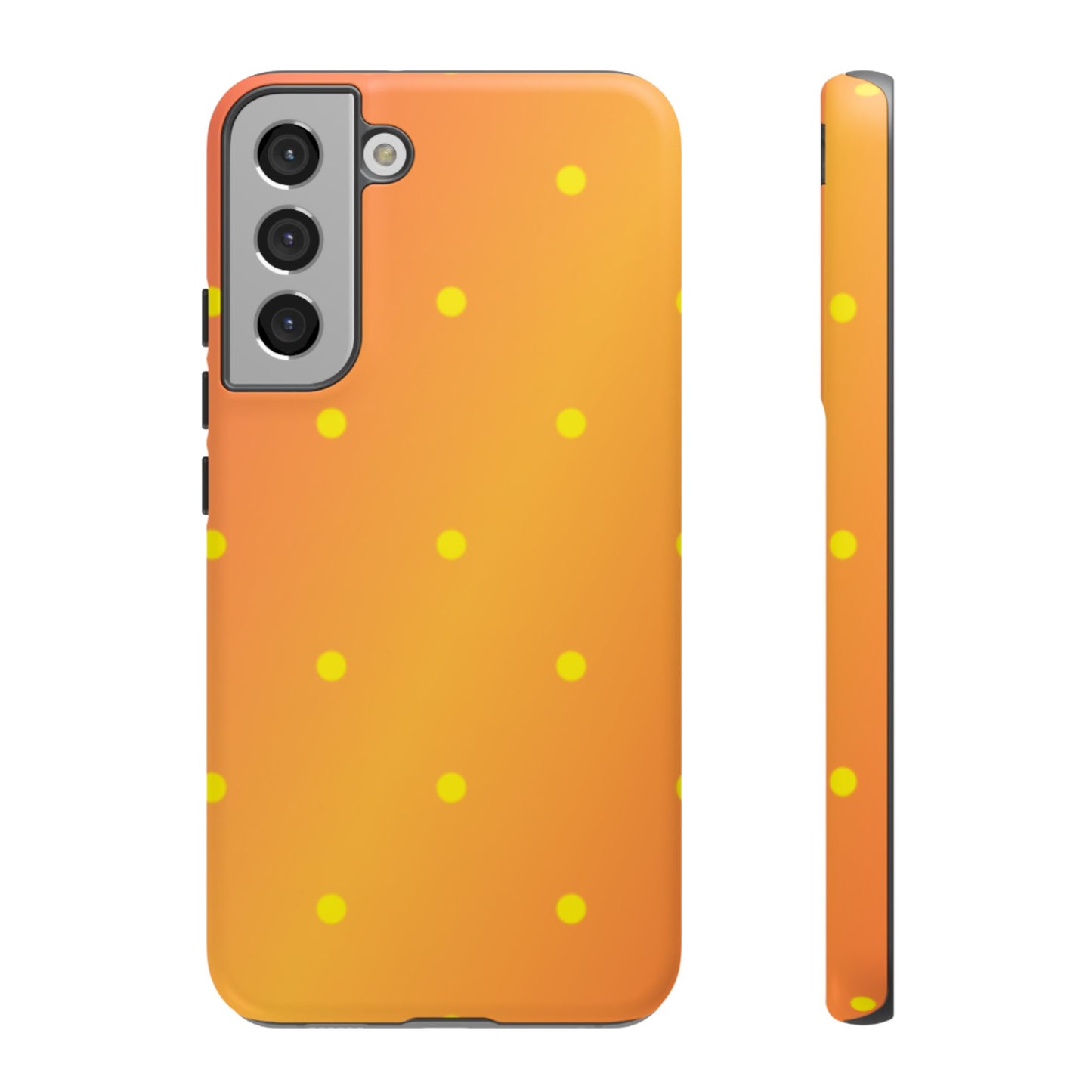 Sunset Gradient Polka Dots Samsung Galaxy Case – Shockproof, Matte Finish, Dual-Layer Protection