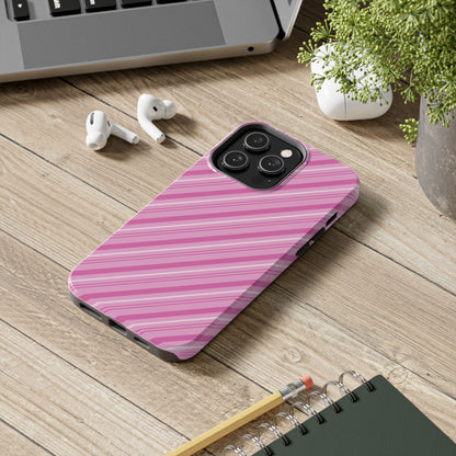 iPhone Case - Pretty in Pink Stripes Design