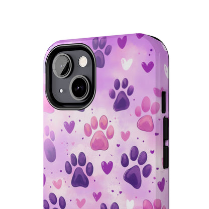 Purple Paw Print iPhone Case - Cute Pet-Themed Protective Cover