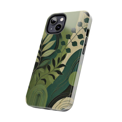 Abstract Green Leaves iPhone Case - Nature-Inspired Protective Cover