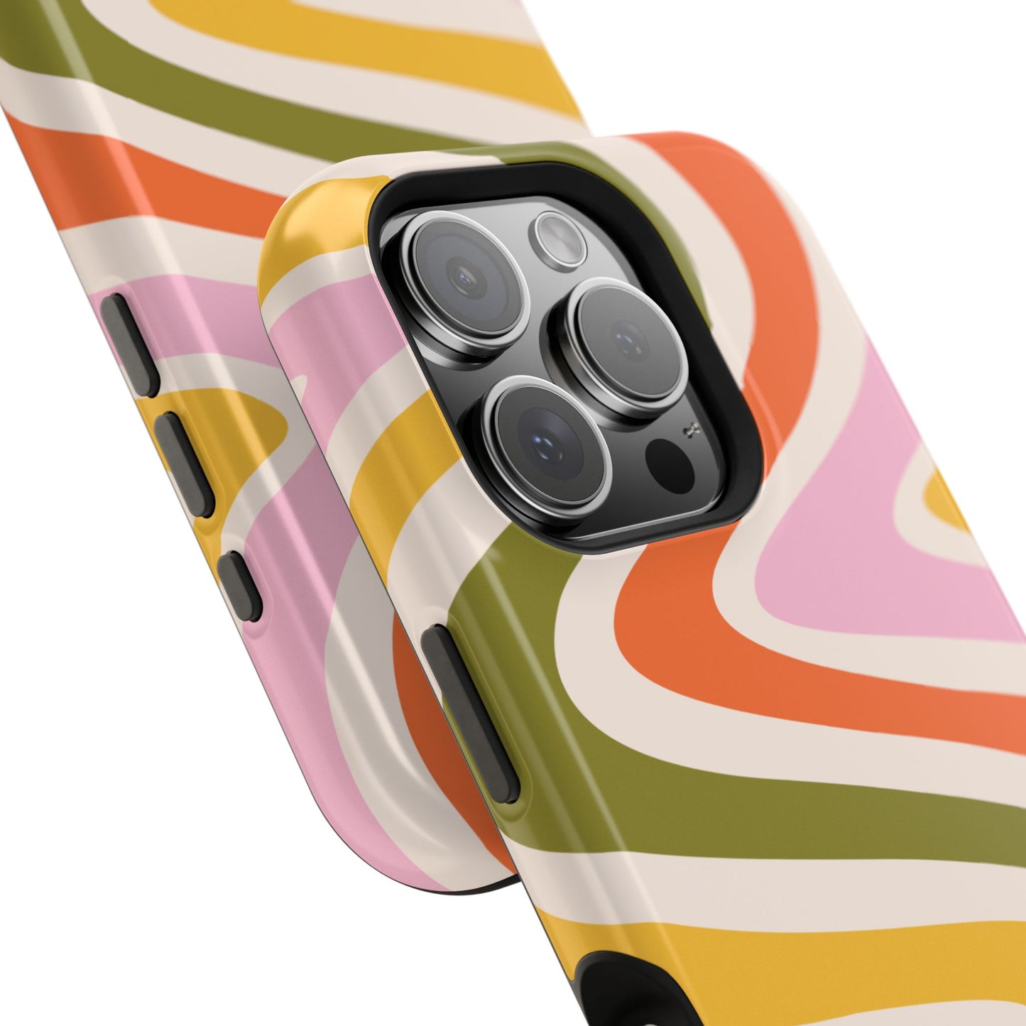 Retro Groove MagSafe iPhone Case – 70s-Inspired Design with Dual-Layer Protection