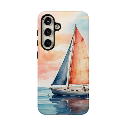 Sunset Sail Samsung Galaxy Case – Watercolor Sailboat and Sky Design