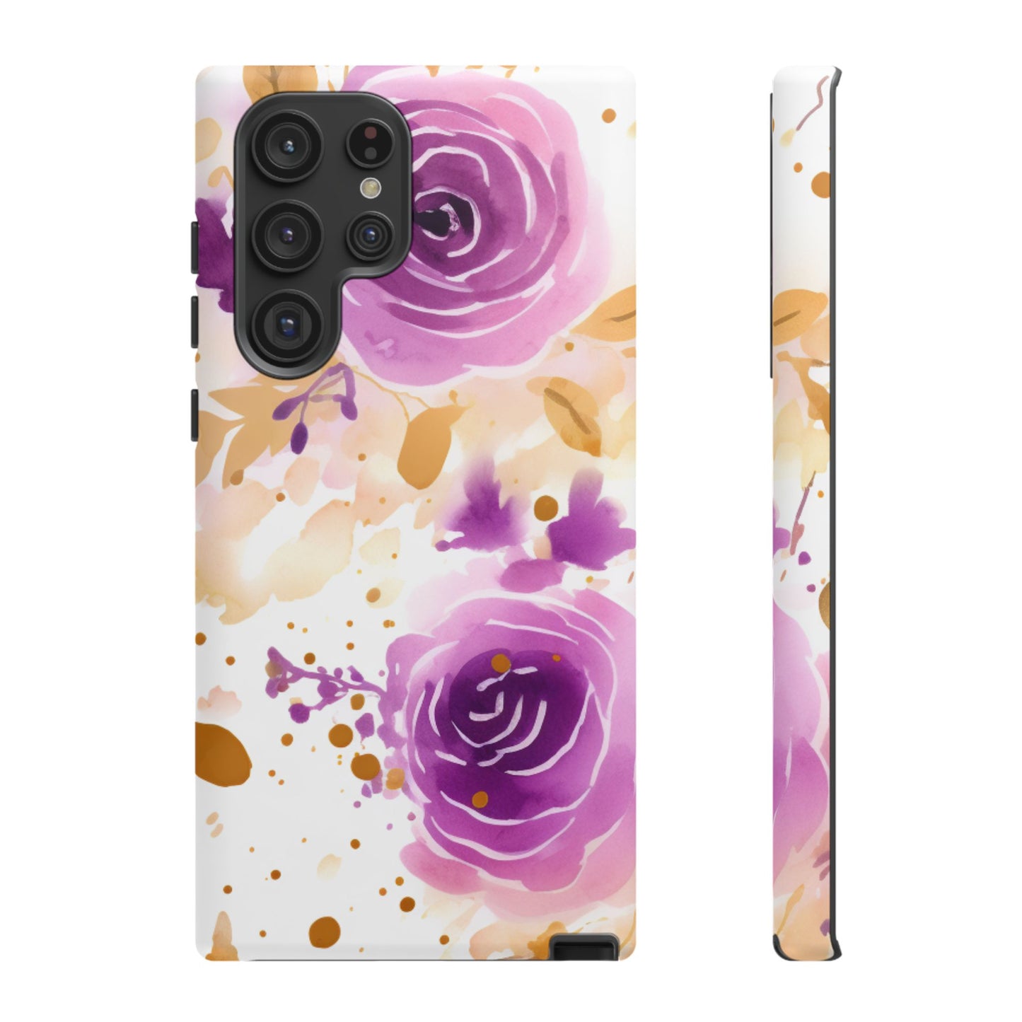 Soft Purple & Gold Floral Splash - Samsung Galaxy Series Case