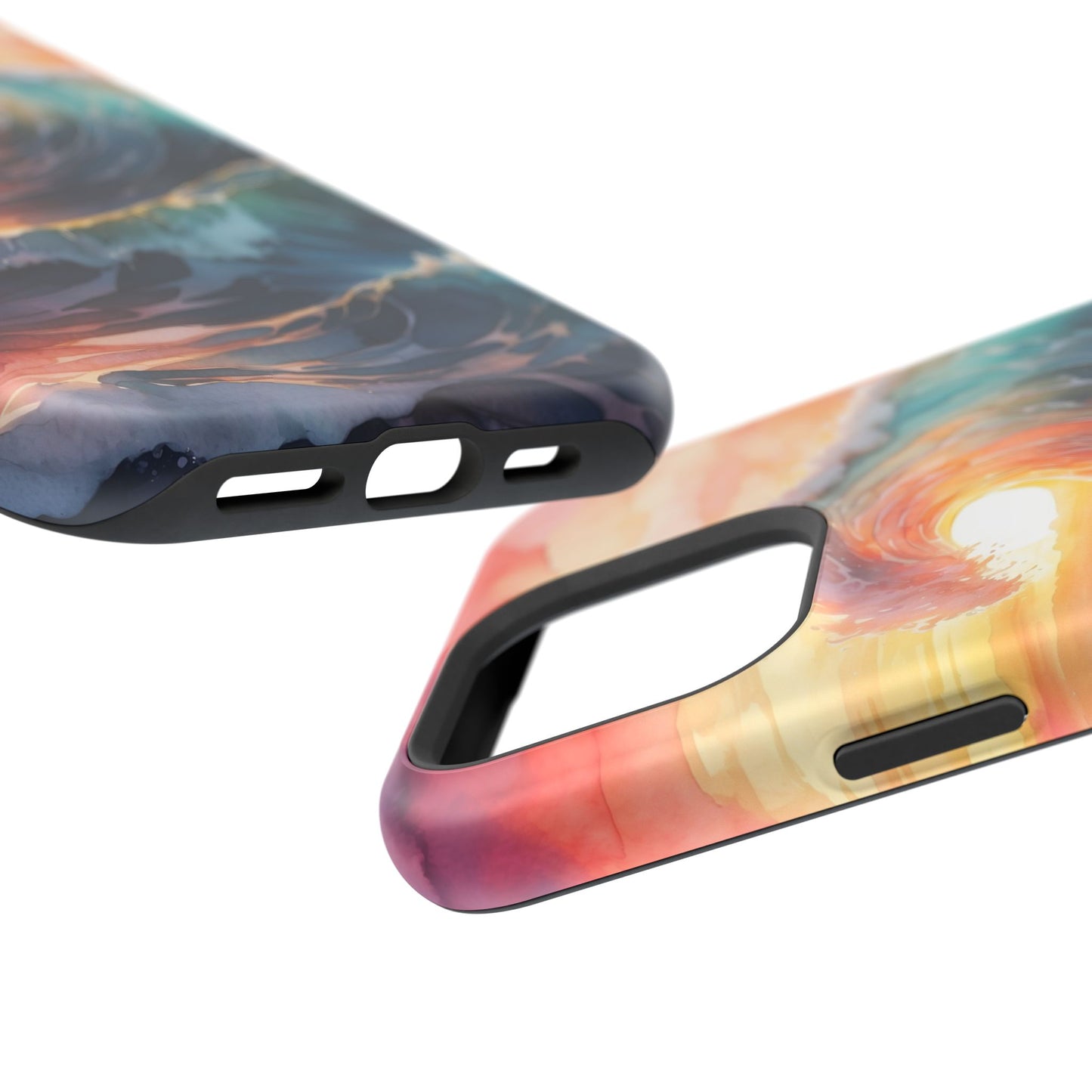 Ocean Sunrise Wave MagSafe iPhone Case – Vibrant Watercolor Wave Design