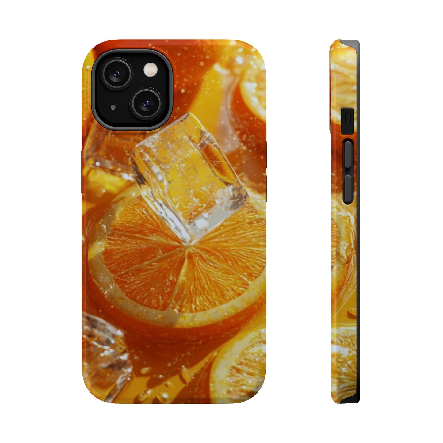 Citrus Orange Splash MagSafe iPhone Case – Dual-Layer Tough Protection, Vibrant Summer Design