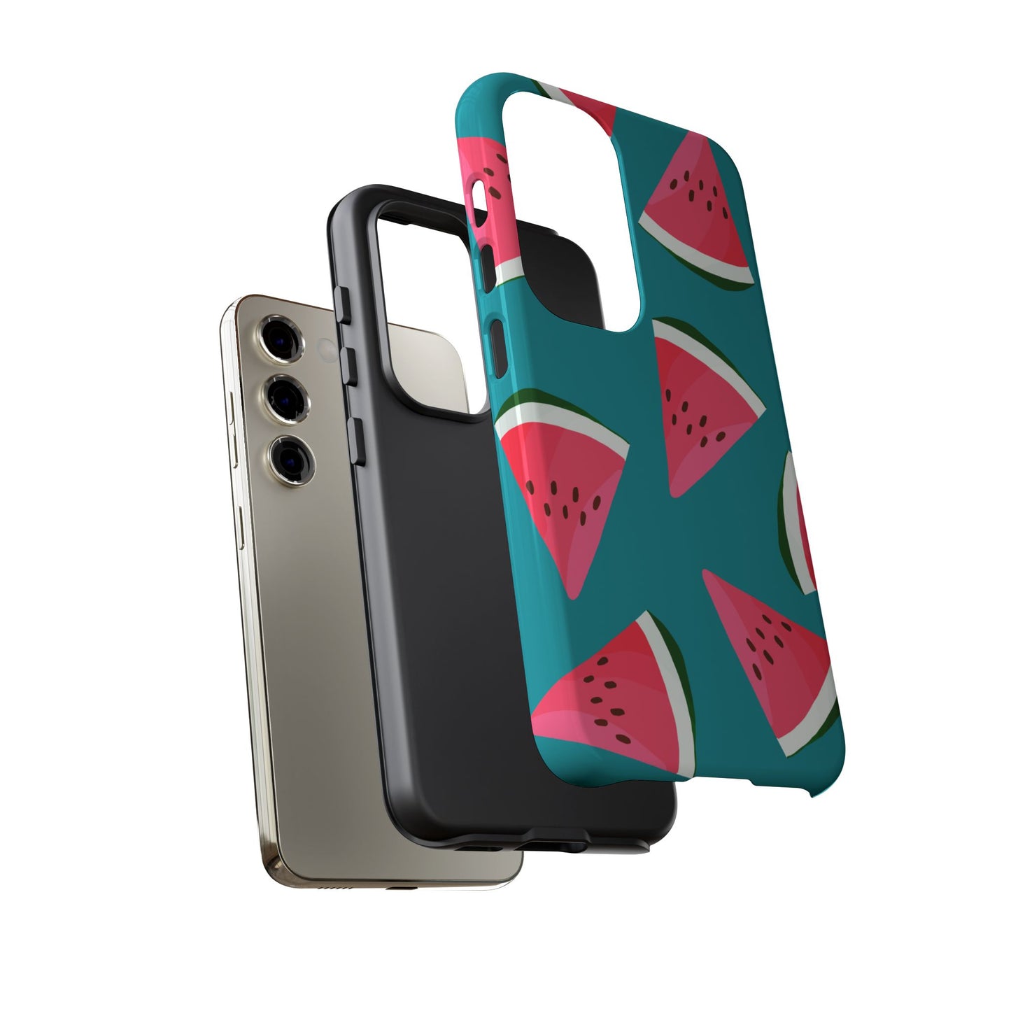 Watermelon Bliss Samsung Galaxy Case – Vibrant Summer Fruit Design on Teal Background