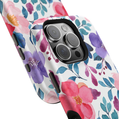 Mystic Bloom – MagSafe Case with Vibrant Watercolor Florals