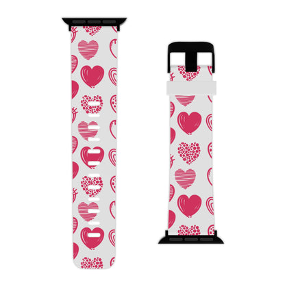 Funky Pink Hearts Apple Watch Band