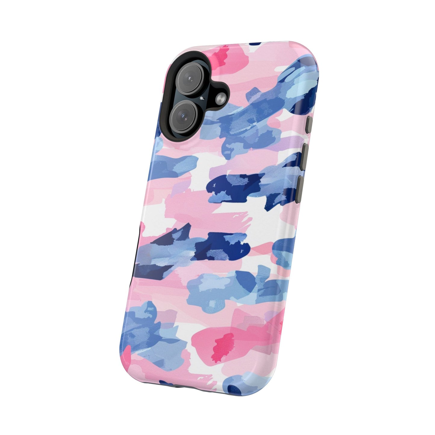 MagSafe Case: Dynamic Pink & Navy Brushstroke Art