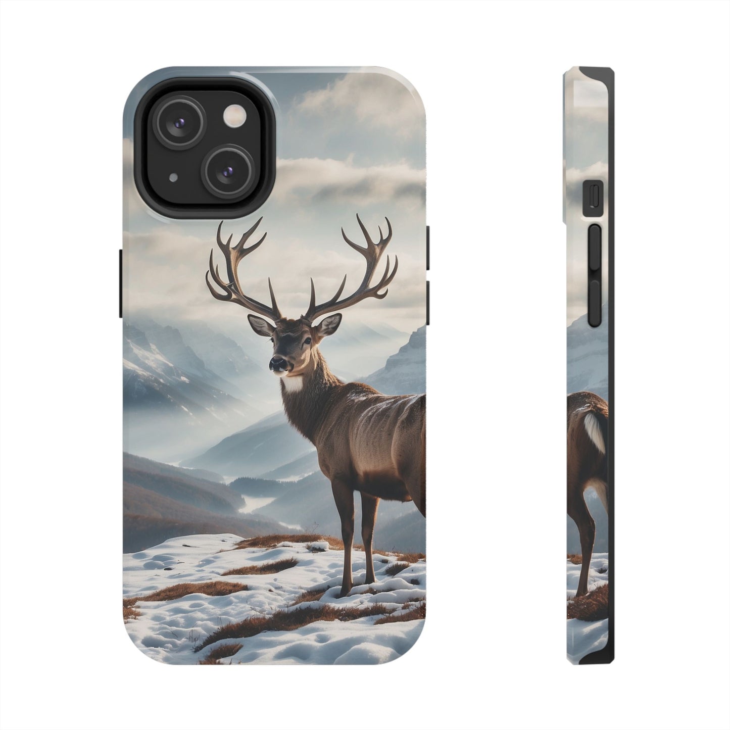 Alpine Majesty: Stag in Snow – iPhone Case