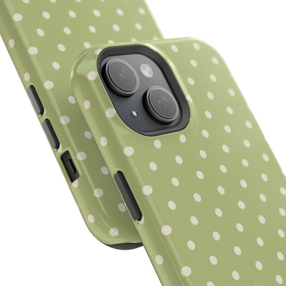 Sage Green Polka Dots – MagSafe iPhone Case