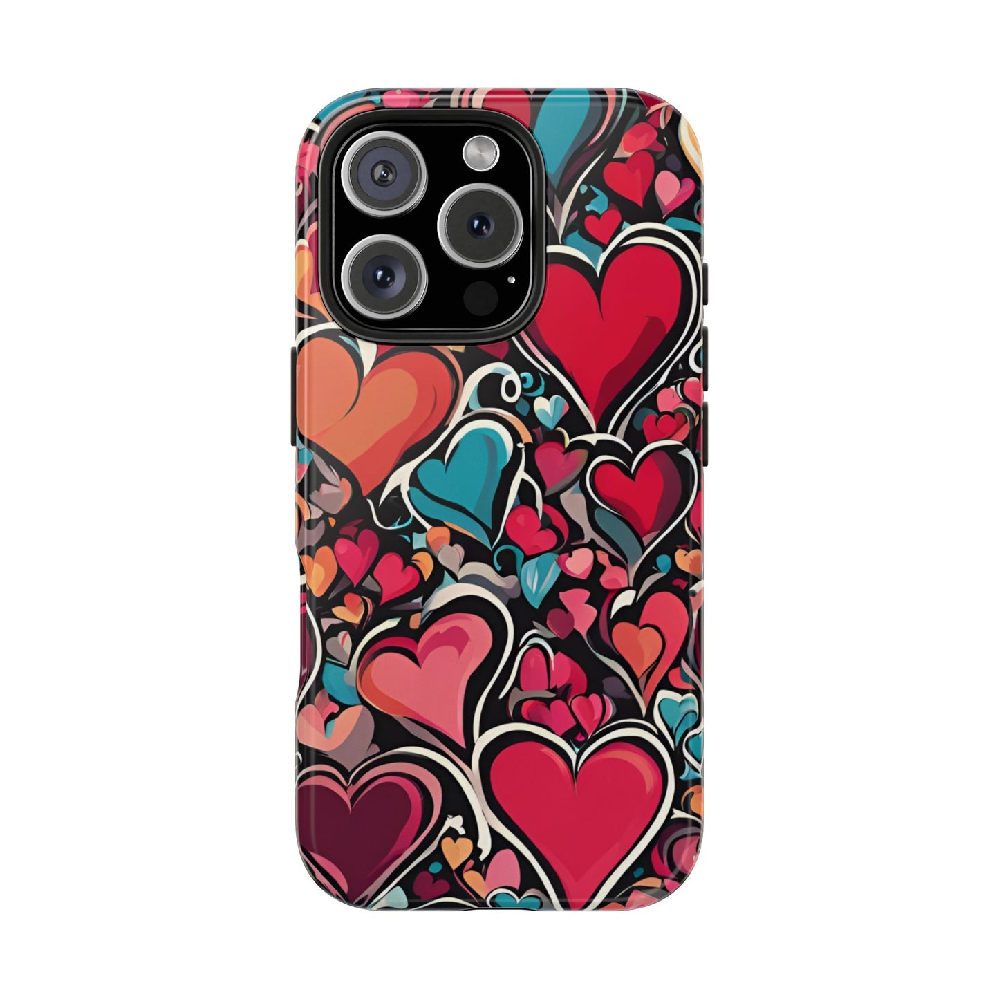 Vibrant Multicolor Heart Art – iPhone Case