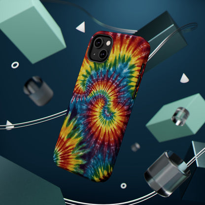 Retro Rainbow Tie-Dye MagSafe Case – Swirl Design