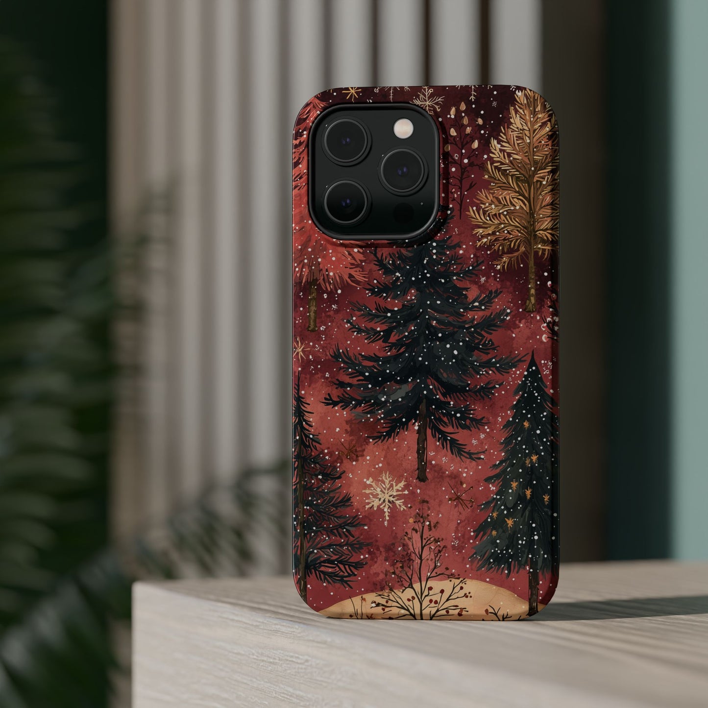 Rustic Red Winter Forest - MagSafe iPhone Series Case