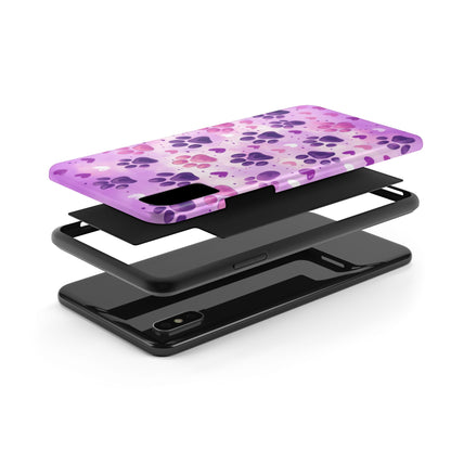 Purple Paw Print iPhone Case - Cute Pet-Themed Protective Cover