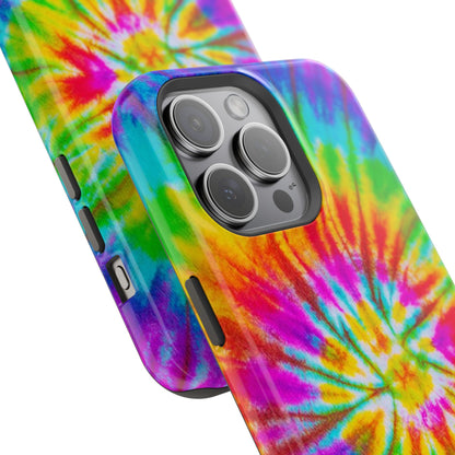 Rainbow Spiral Tie-Dye MagSafe Case – Vibrant Colors & Functionality