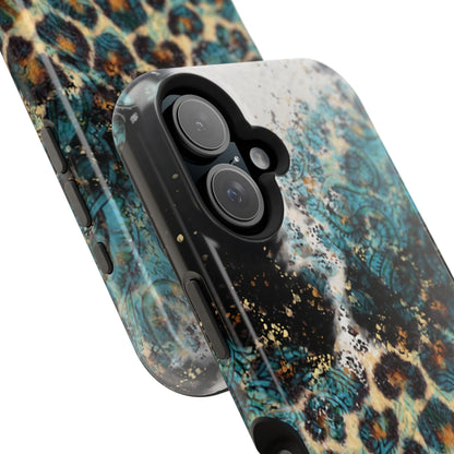 Turquoise Paisley Cowhide Leopard - MagSafe iPhone Series Case