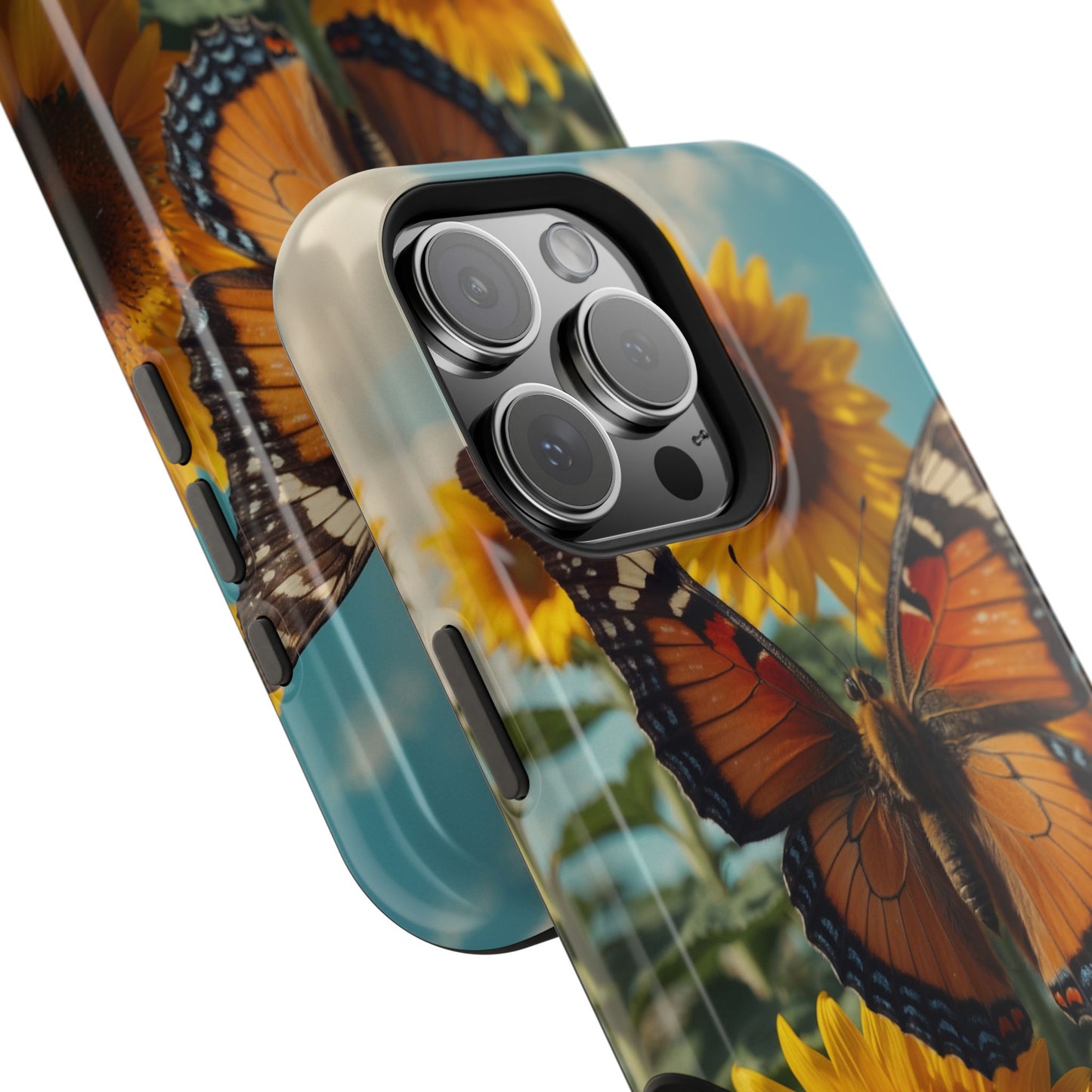 Vibrant Butterfly & Sunflower – MagSafe iPhone Case