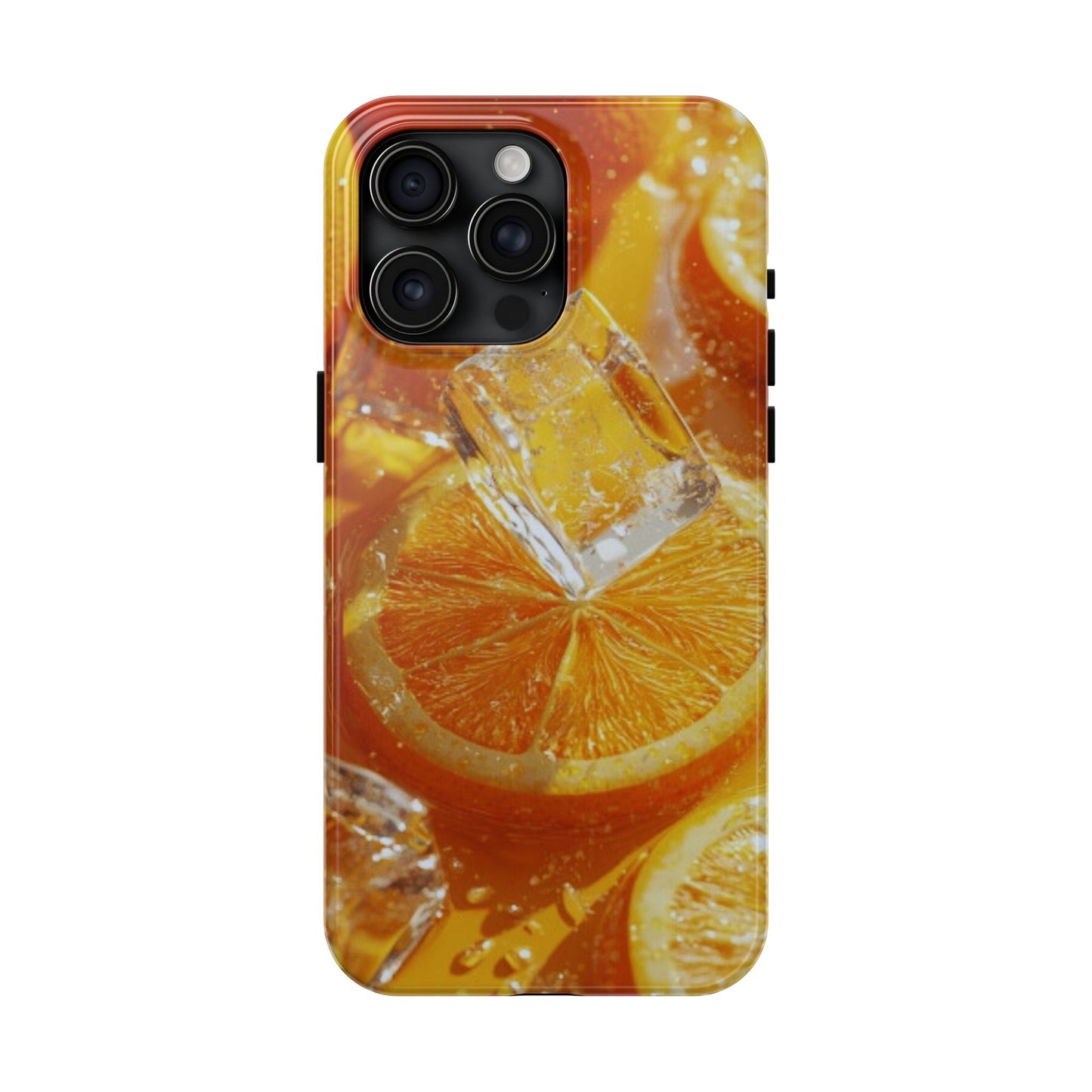 Citrus Orange Splash iPhone Case – Dual-Layer Tough Protection, Vibrant Summer Design