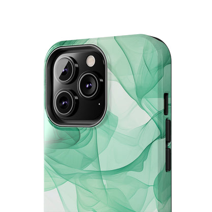 Translucent Flowing Green Fabric iPhone Case – Elegant Fluid Design - BOGO Cases