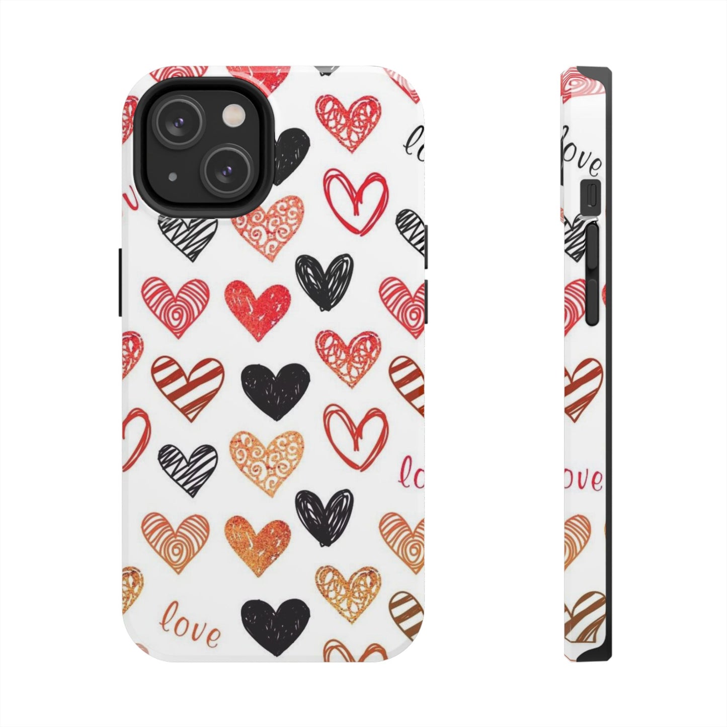 iPhone Case: Hand-Drawn Hearts & Love