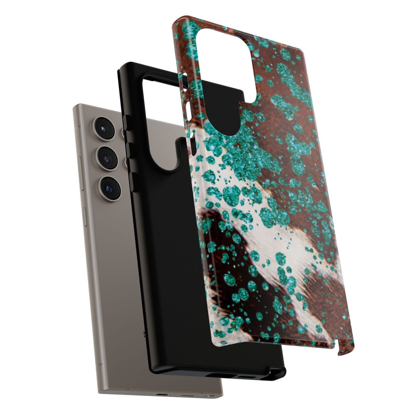 Teal Glitter Cowhide - Samsung Galaxy Series Case