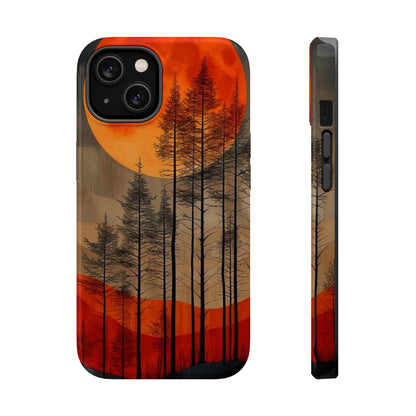 Moody Forest Moonrise MagSafe iPhone Case – Dark Landscape Design, Dual-Layer Protection